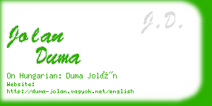 jolan duma business card